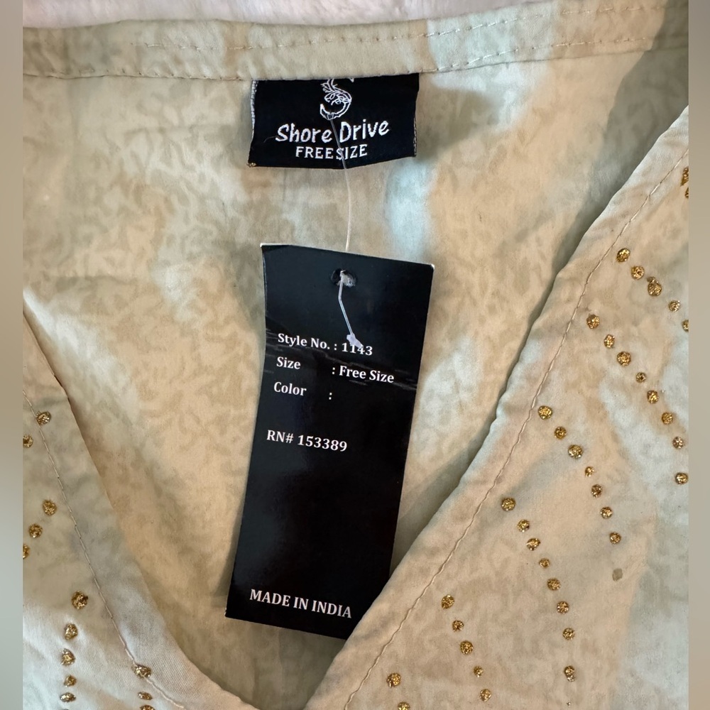 Shore Drive Free Size Kaftan Maxi Dress, Adjustable Pull Tie Waist - Picture 13 of 16